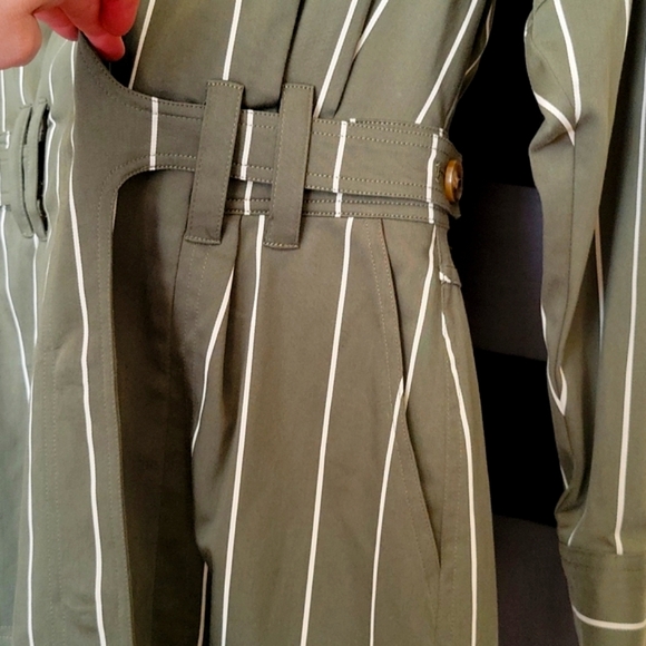 NWT Derek Lam 10 Crosby Loden Military Green Olive Utility Dress - Picture 10 of 12